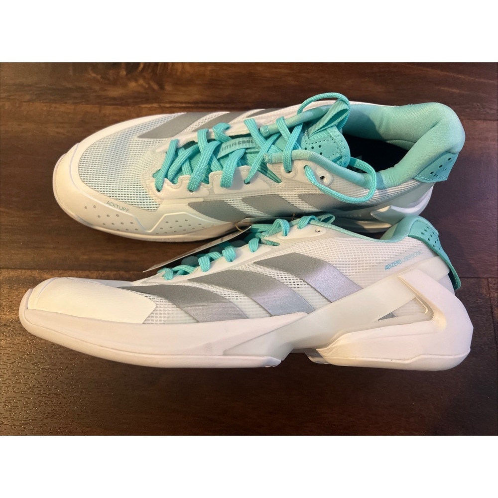 New Adidas Womens Adizero Ubersonic 5 Tennis‎ Shoes Size 9 White Mint Green